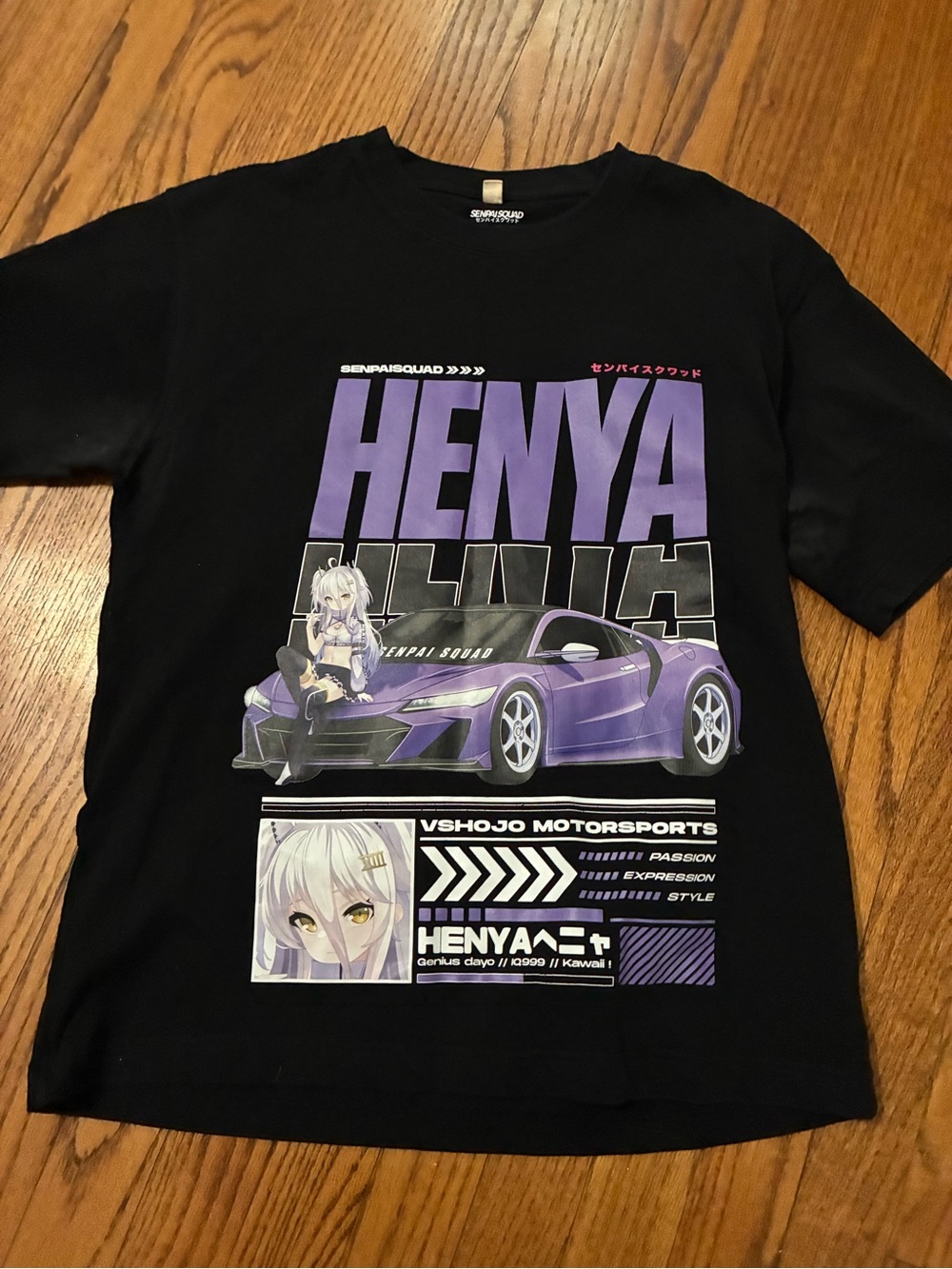 Unbranded ' Black Tee with Purple HENYA Graphic